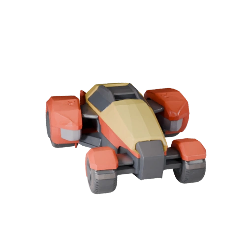 Cartoon Hoverbike 3D Modell für stilisierte Spiele PBR Asset