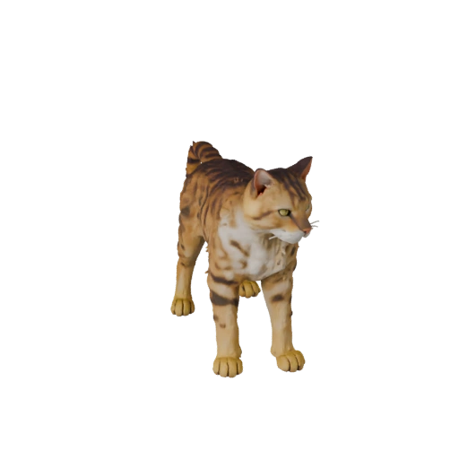 Hohe Poly Savannkatze 3D-Modell - Detailliertes STL-Asset für den Druck