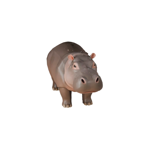 نموذج فرس النهر ثلاثي الأبعاد منخفض المضلع - أصل لعبة Unity مع FBX | مجاني