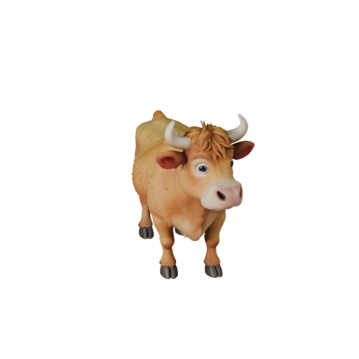 Modelo 3D de Vaca de Caricatura - Activo Estilizado para Animación | Libre de Regalías