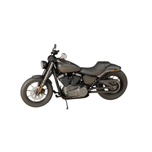 Harley-inspirierte Cruiser-Motorrad 3D-Modell für Unreal
