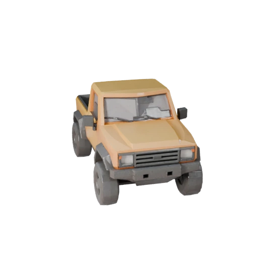 Camioneta Polygonal Bajo 3D Modelo para Juegos de Unity y Unreal (Legacy)