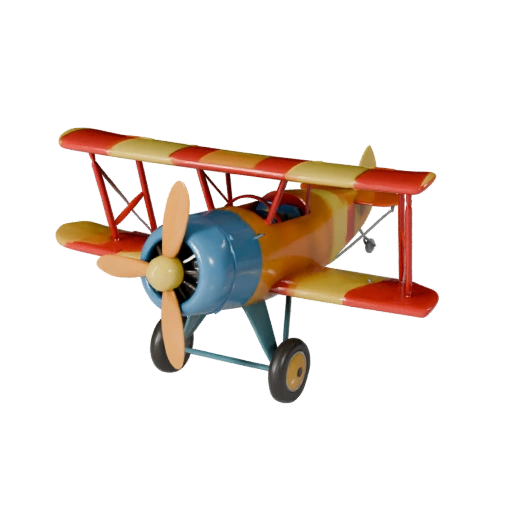 Oldtimer-Doppeldecker 3D Modell - Stilisierte Low Poly Spiel-Asset