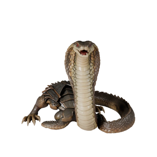 Modelo 3D Realista de Rey Cobra - Activo PBR Riggeado para Juegos