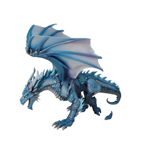 Dragón de Hielo 3D Model para Blender - Asset PBR con Texturas | PBR