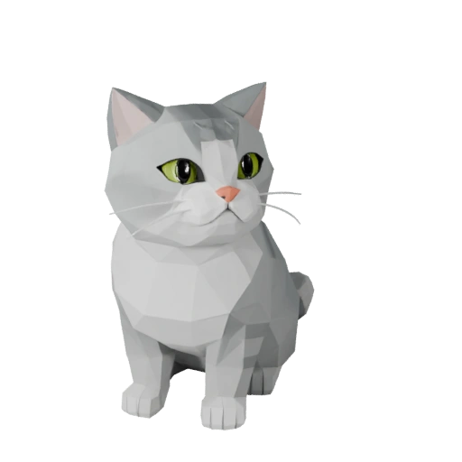Low Poly Britisch Kurzhaar 3D Modell - Unity Game Asset mit FBX