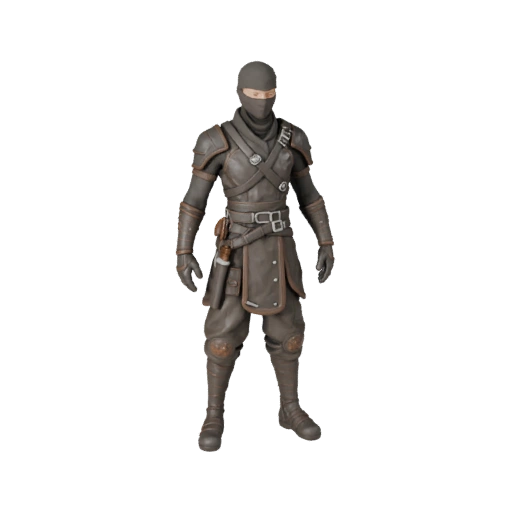Modelo de Personaje Ninja Realista - Articulado