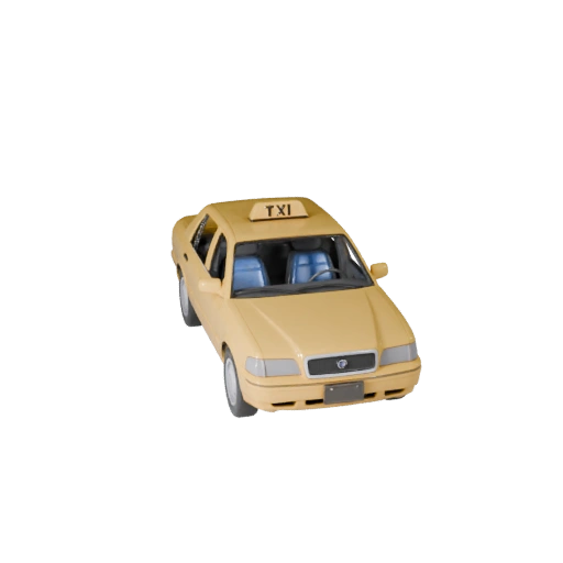 Modèle 3D de Taxi pour Blender & Jeux - Asset PBR Réaliste