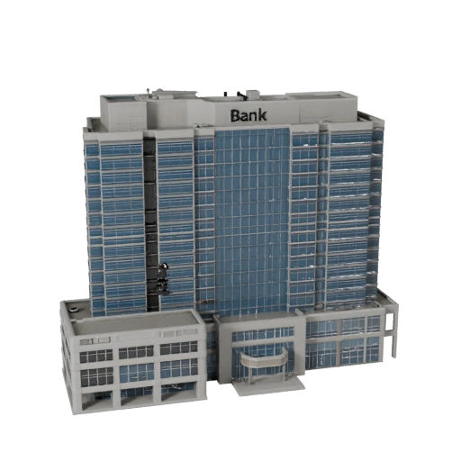 Modèle 3D de siège social de banque pour Unity - Ressource de jeu