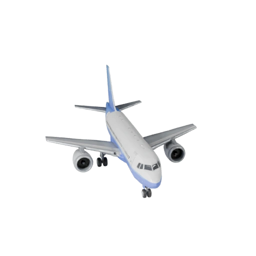 Modelo 3D de Aeronave Tipo Boeing Inspirado Poligonal Bajo para Unity