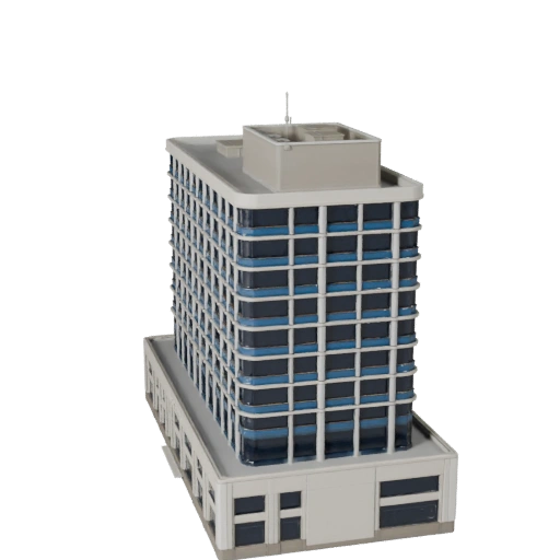 Modelo 3D Estilizado de Oficina de Correos - Activo para Videojuegos y Arquitectura