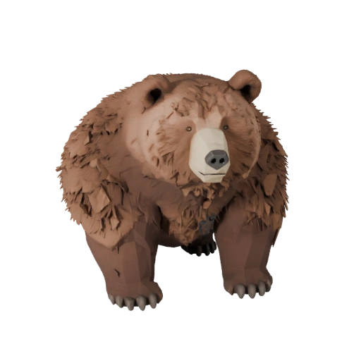 Low Poly Brauner Bär 3D Modell - Unity Game Asset mit FBX | PBR