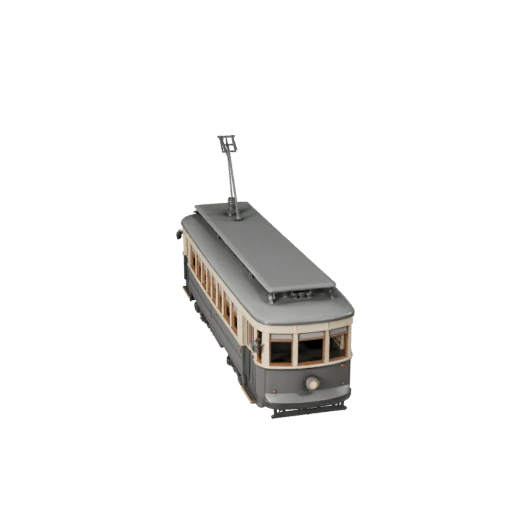 Oldtimer-Straßenbahn 3D-Modell für Blender - Renderbereites Asset