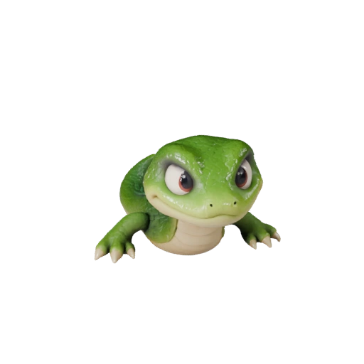 Modelo 3D de Anaconda Verde de Caricatura - Activo Estilizado para Animación