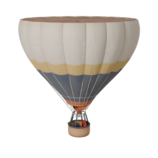 Heißluftballon 3D-Modell für Blender & Spiele - Realistisch