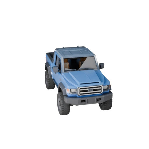 Modelo 3D de Camioneta Low Poly para Juegos de Unity y Unreal