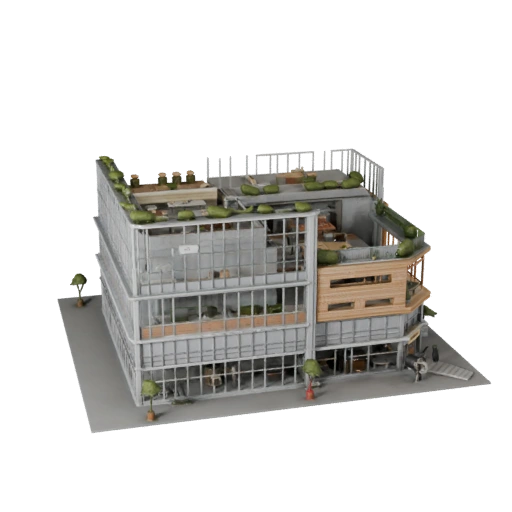 Modèle 3D de bâtiment de bureau coworking pour Blender - Asset de rendu