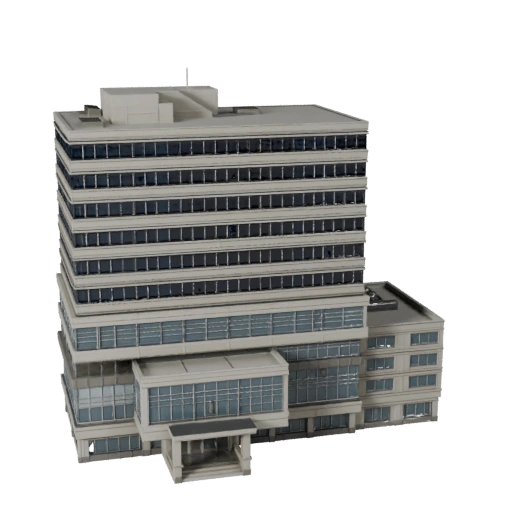 Complexe de bureaux commerciaux imprimable STL Modèle 3D - Asset d'échelle