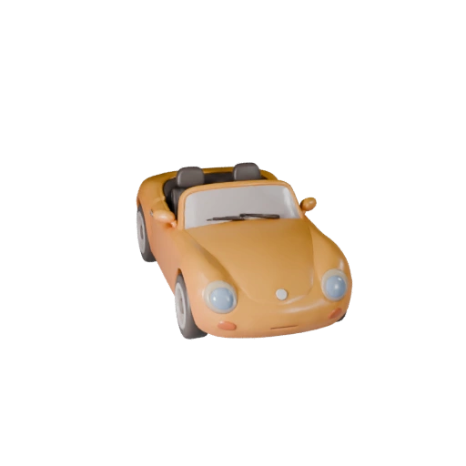 Cartoon Cabrio 3D Modell für stilisierte Spiele PBR Asset (Legacy)