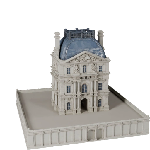Печатная стеклянная пирамида Лувра STL 3D модель - Масштабируемый ресурс