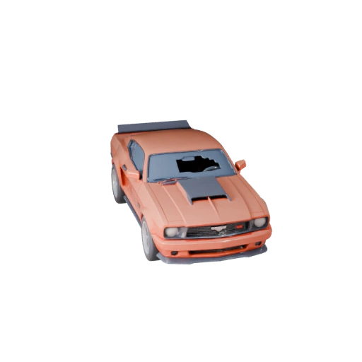 Mustang-inspiriertes Muscle-Car 3D-Modell - Stilisierte Low Poly