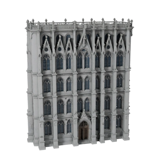 Modelo 3D de Fachada Gótica para Blender - Activo de Render para Visualización Arquitectónica