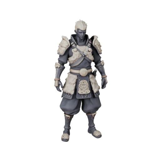 Modelo de Personaje Samurái Cyberpunk - Articulado