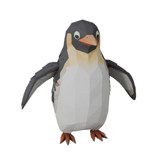 Modello 3D Pinguino Low Poly - Asset Unity con FBX | Royalty-Free