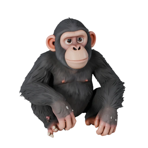Cartoon Schimpanse 3D Modell - Stilisierte Ressource für Animation