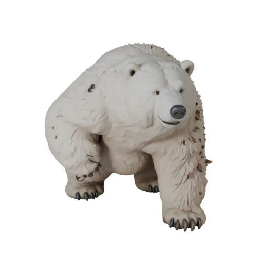 Modelo 3D Oso Polar Caricatura - Activo Estilizado para Animación