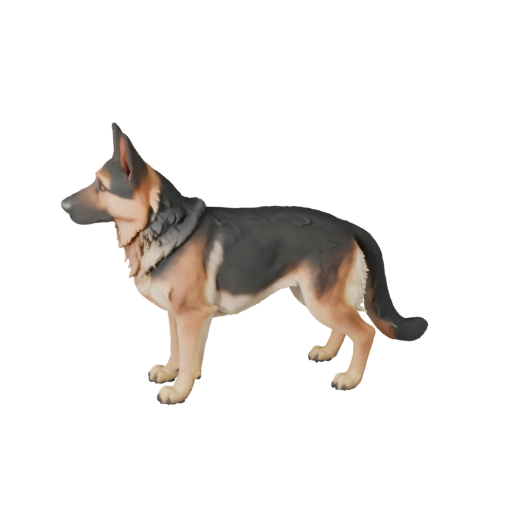 Hohe Poly Deutscher Schäferhund 3D-Modell - STL-Asset für den Druck