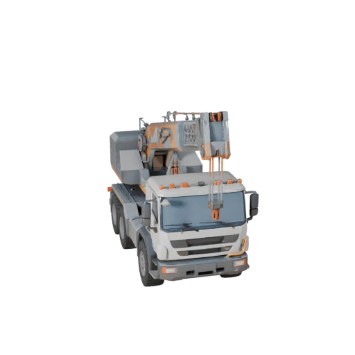 Modello 3D Low Poly Camion Gru per Giochi Unity & Unreal
