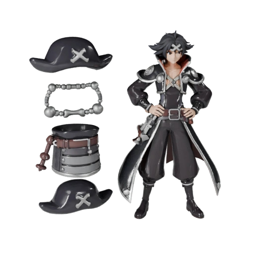 Modelo de Personaje Pirata Anime - Articulado