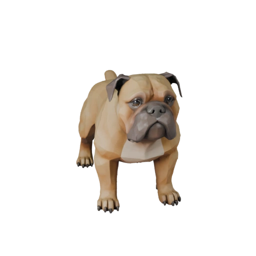 Low Poly Bulldogge Hund 3D Modell - Unity Game Asset mit FBX | PBR