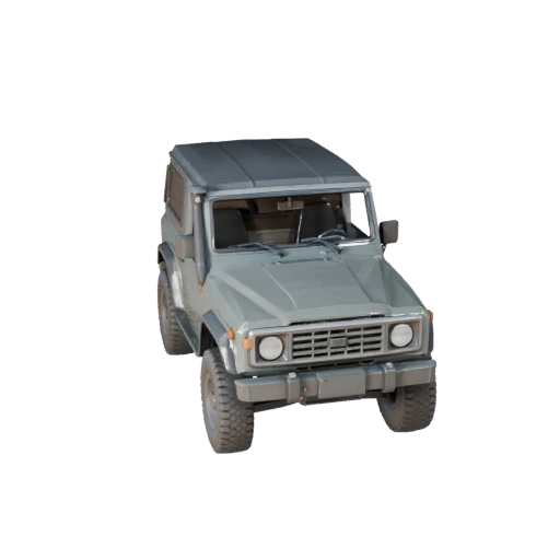 Modelo 3D de SUV Todoterreno Vintage Poligonal Bajo para Unity y Unreal