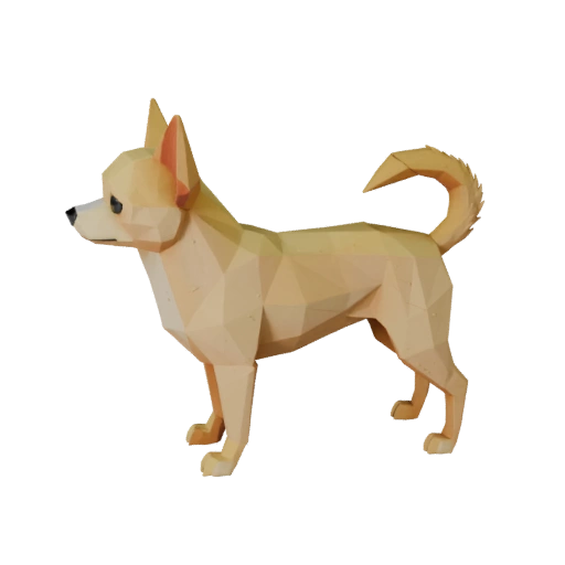 Modèle 3D de Chien Chihuahua Low Poly - Asset de Jeu Unity avec FBX