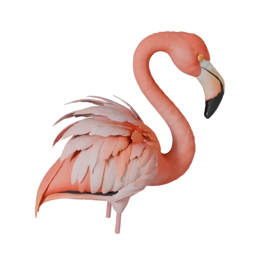 Modèle 3D Flamant Rose Dessin Animé - Asset Stylisé pour Animation | PBR
