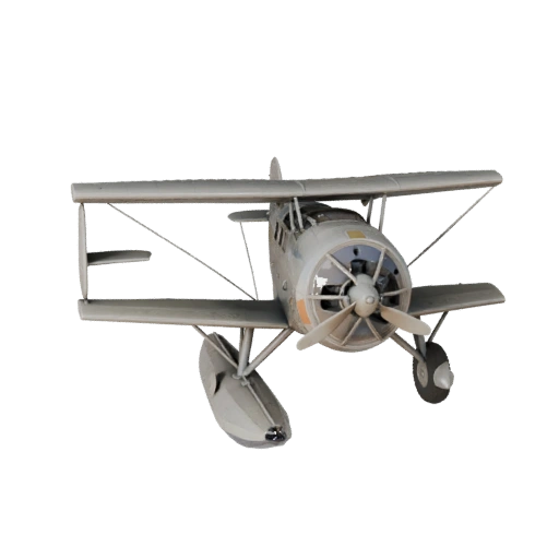 Hohe Poly Oldtimer-Wasserflugzeug 3D-Modell für Studio-Renderings