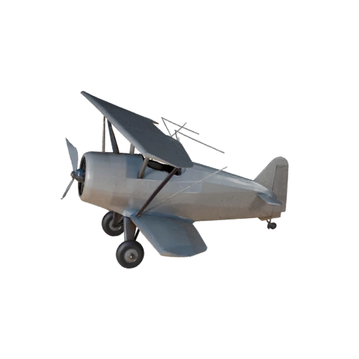Modelo 3D Biplano Antiguo - Activo PBR Listo para Juegos Poligonal Bajo