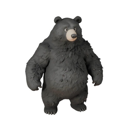 Cartoon Schwarzbär 3D-Modell - Stilisierte Ressource für Animation