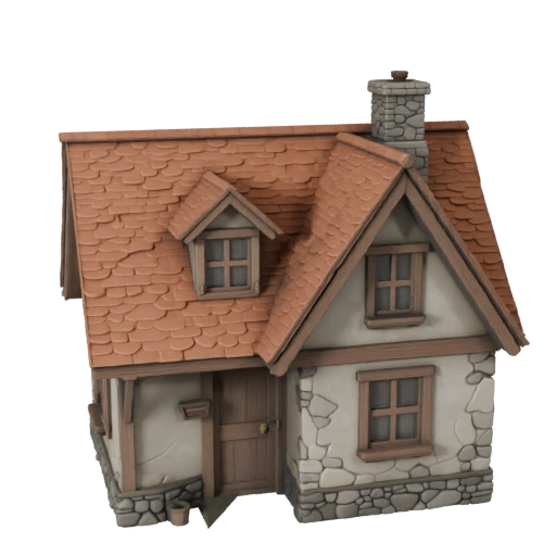 Печатный коттедж STL 3D модель - Печатный масштабный актив