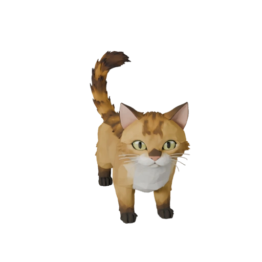 Modèle 3D Low Poly Chat Norvégien - Asset de Jeu Unity avec FBX