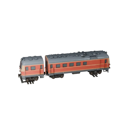 Modelo 3D de Tren de Pasajeros de Caricatura para Juegos Estilizados
