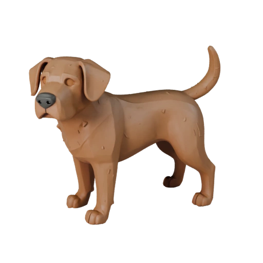 Собака STL 3D Модель для Печати PBR Ассет Животного для Производства