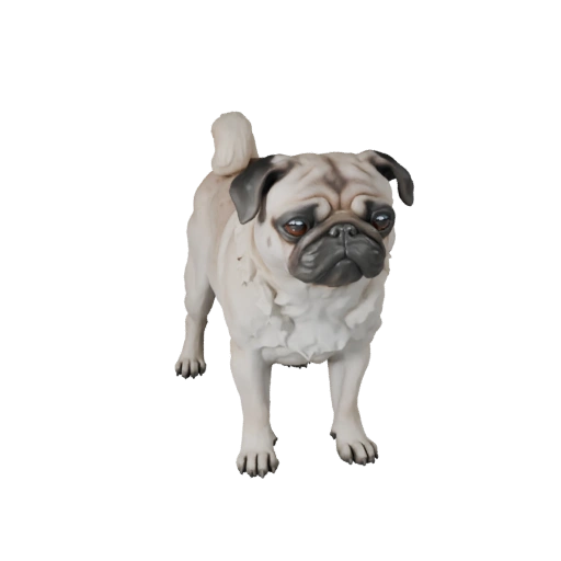 Realistischer Mops 3D-Modell - Rigged PBR Asset für Spiele | PBR