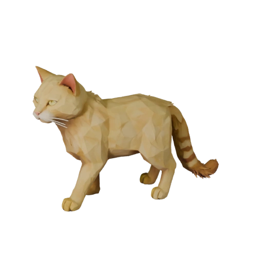 Modelo 3D de Gato Persa Baixo Poli - Asset de Jogo Unity com FBX | PBR