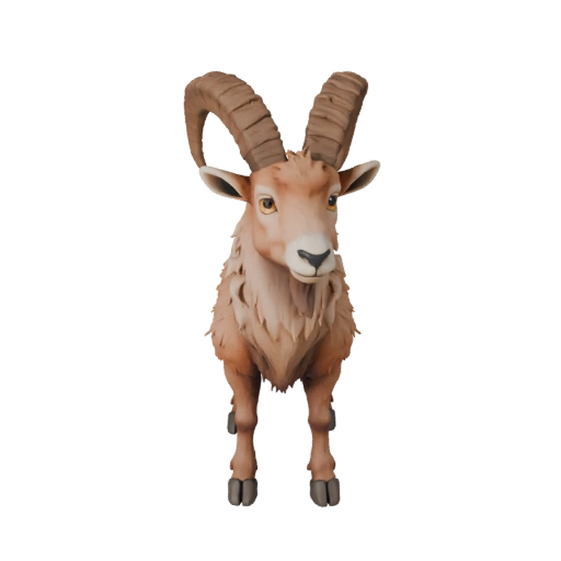 Cartoon Steinbock 3D Modell - Stilisierte Asset für Animation | Lizenzfrei