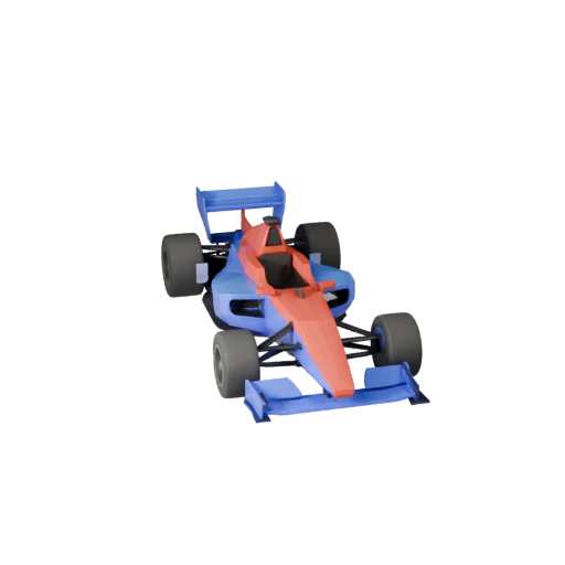 Modèle 3D de voiture de formule low poly pour jeux Unity et Unreal (Legacy)