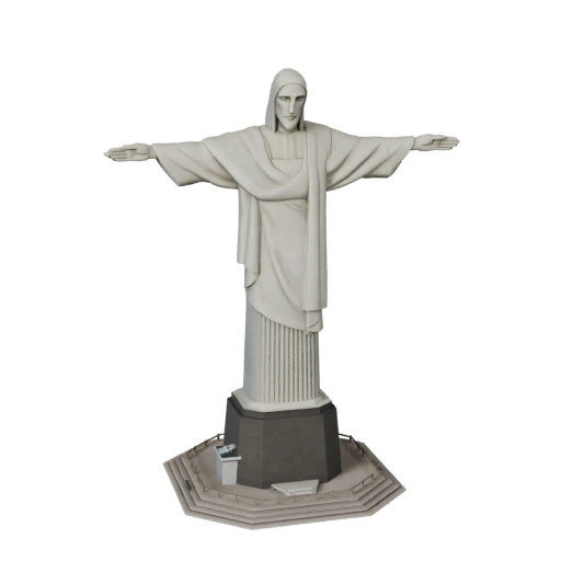 Modèle 3D stylisé du Christ Rédempteur - Asset de jeu