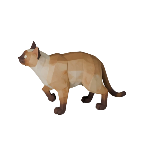 Low Poly Siamesische Katze 3D Modell - Unity Game Asset mit FBX | PBR